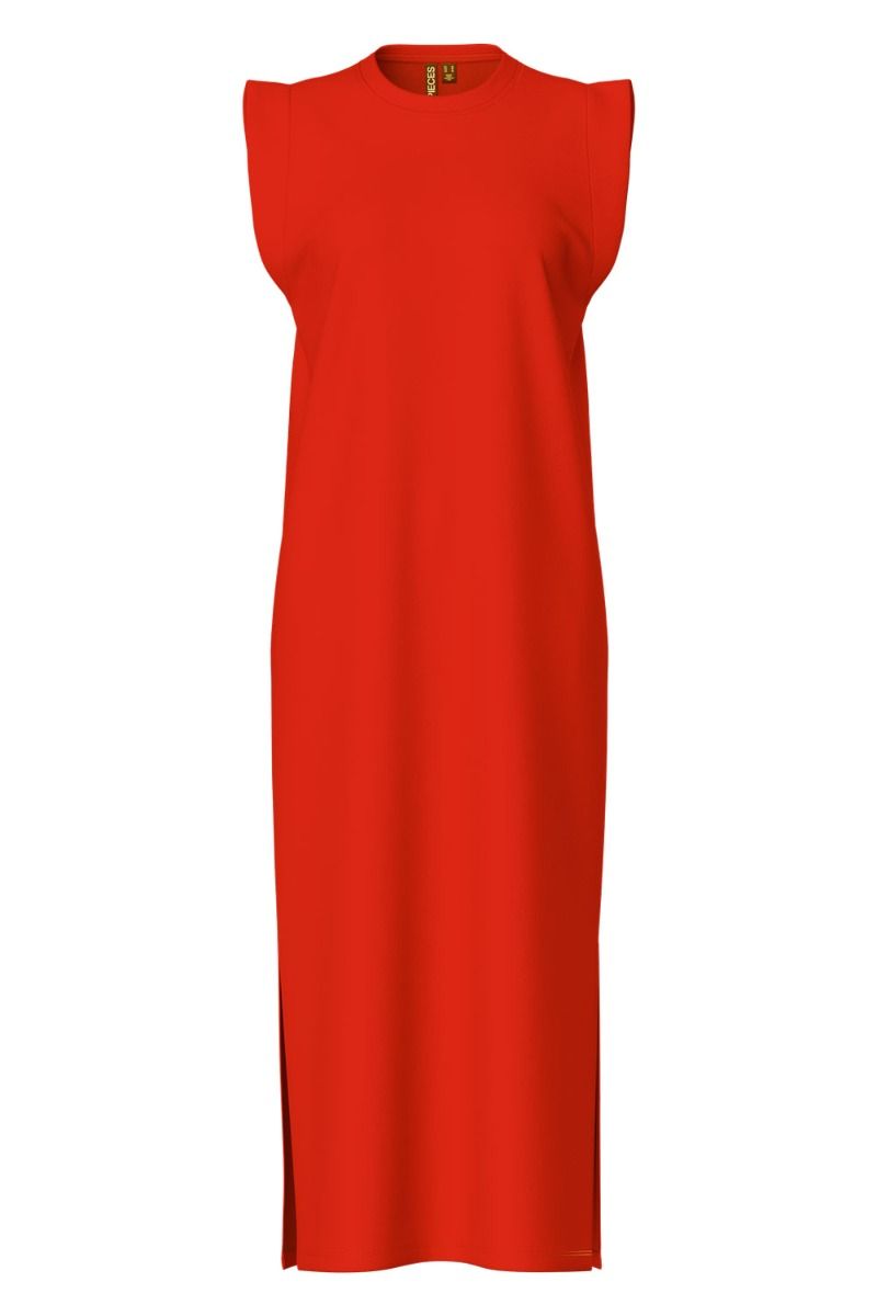 Pieces - Kjole - PC Chilli Summer Sl Ankle Dress - Poppy Red