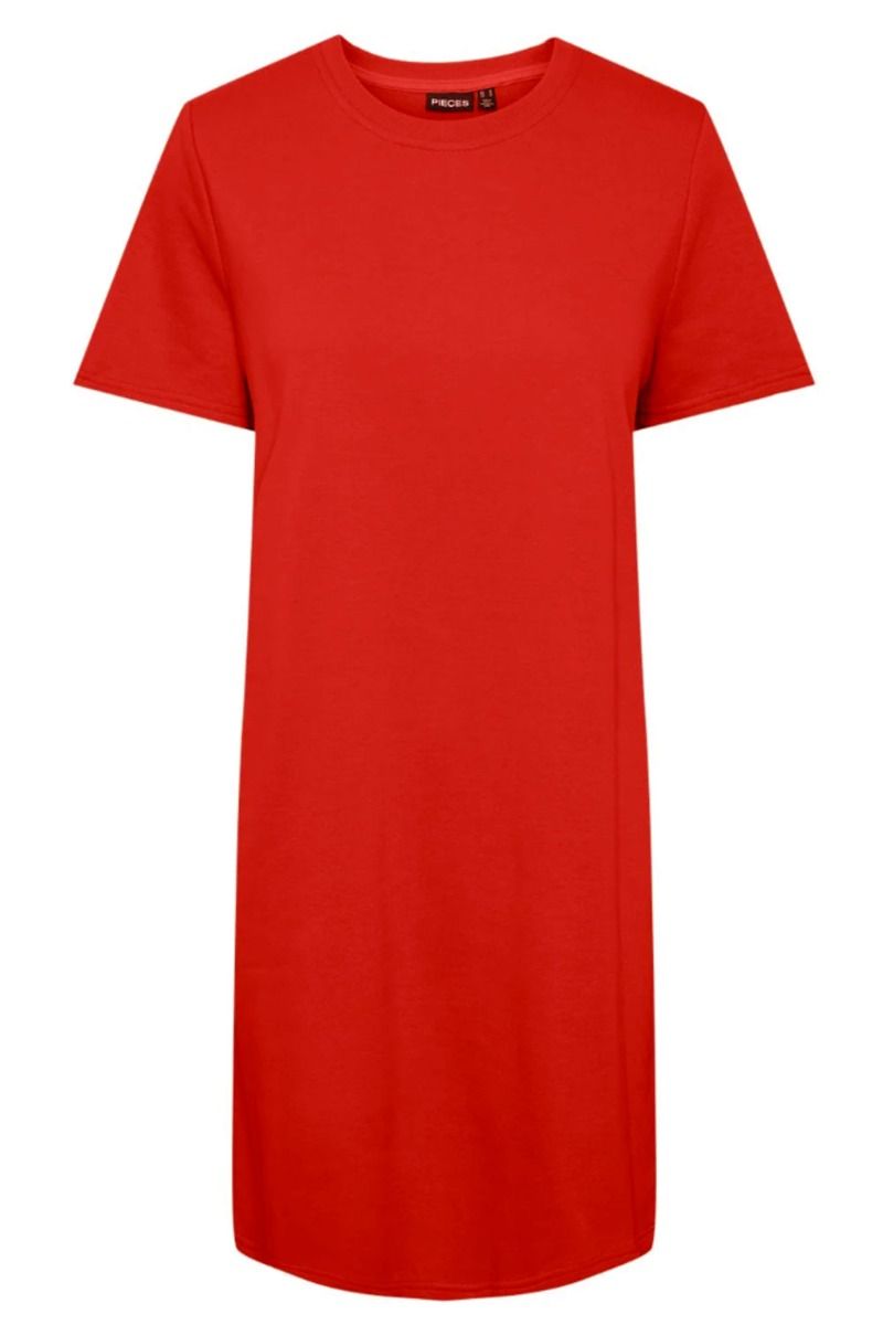 Pieces - Kjole - PC Chilli Summer Ss Sweat Dress - Poppy Red