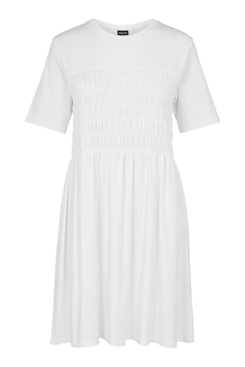 Pieces - Kjole - PC Chrissy SS Dress - Bright White