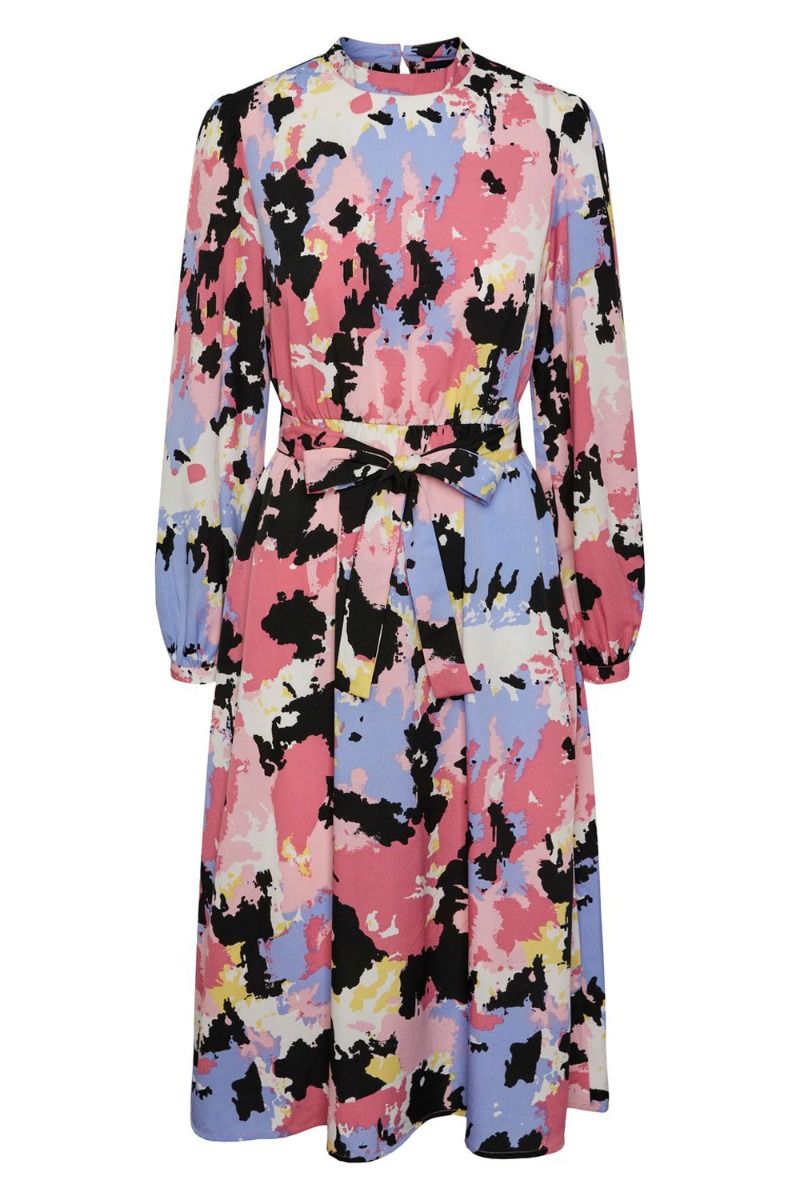 Pieces - Kjole - PC Felicia LS Midi Dress - Hydrangea