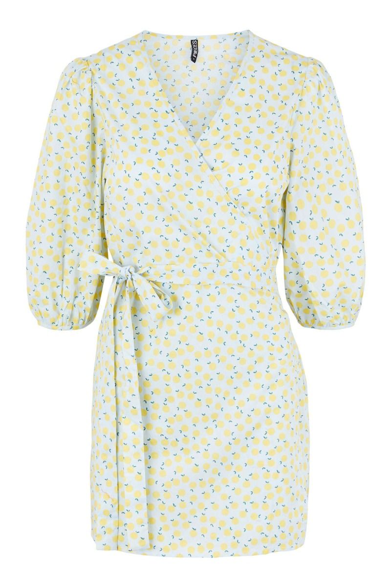 Pieces - Kjole - PC Fruit 2/4 Wrap Dress - Kentucky Blue