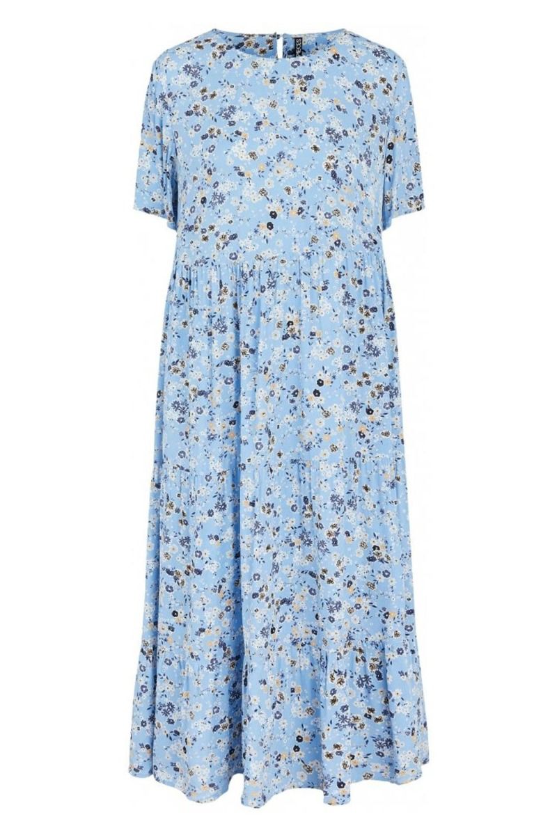 Pieces - Kjole - PC Gertrude 2/4 Midi Dress - Little Boy Blue