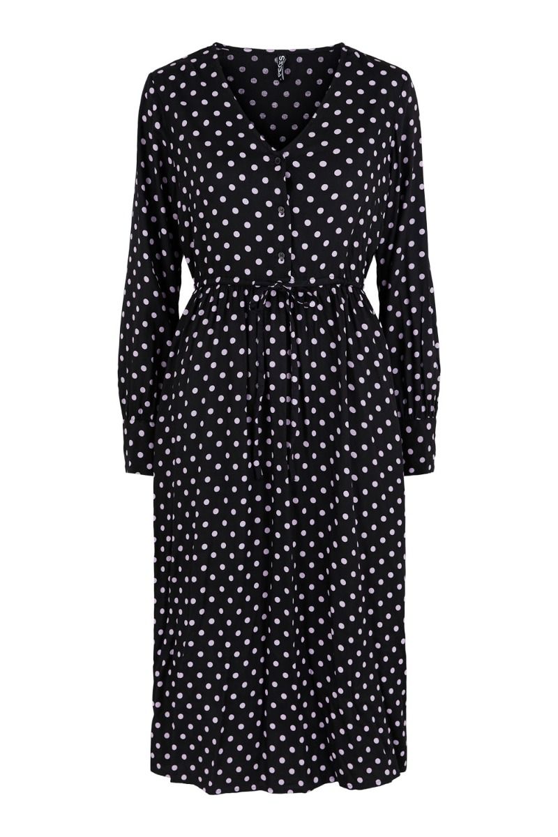 Pieces - Kjole - PC Henrietta LS Shirt Dress - Black