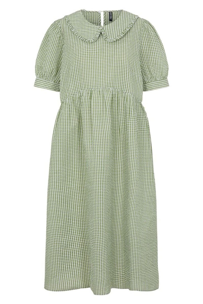 Pieces - Kjole - Ida SS Midi Dress - Bright White/Turtle 