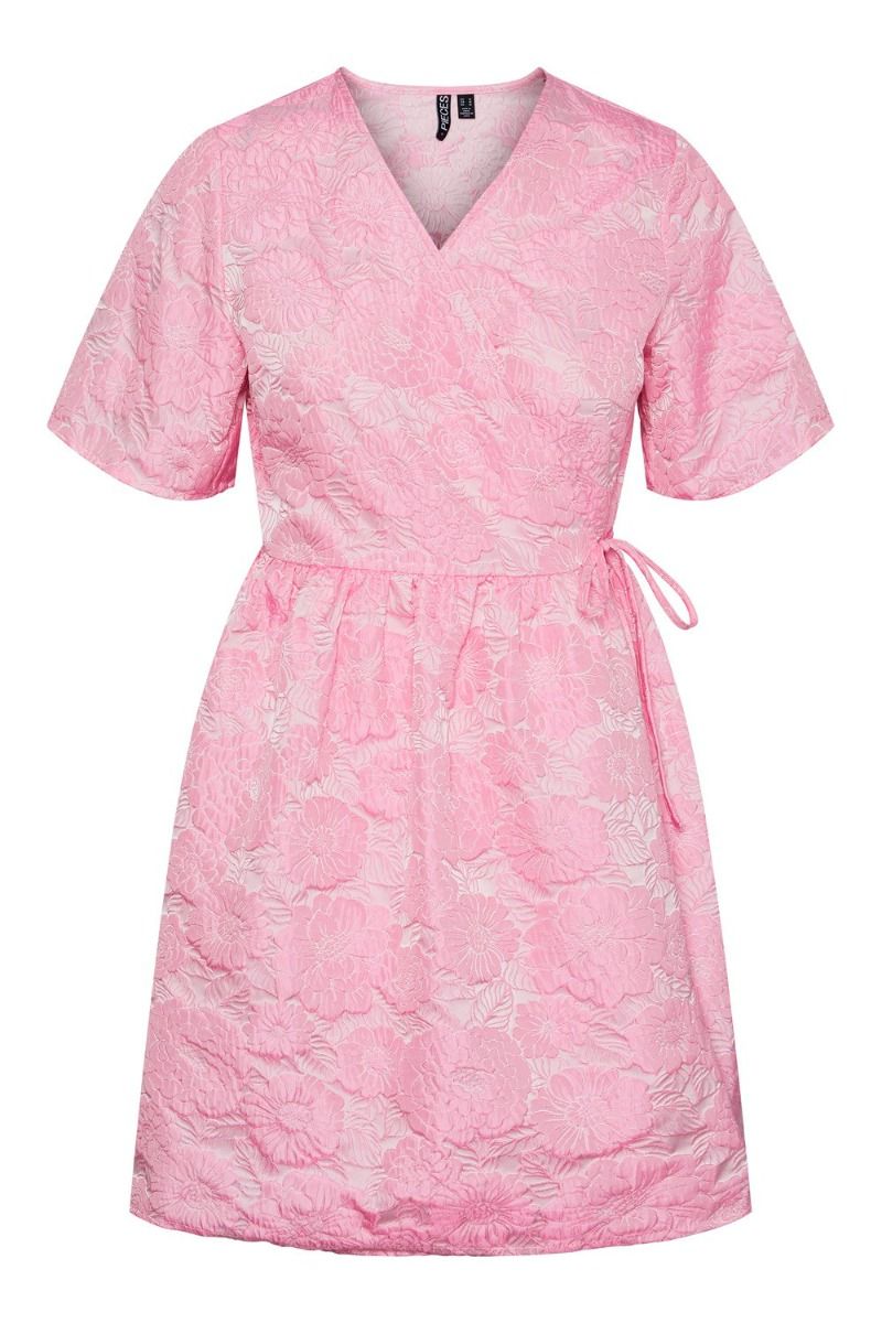Pieces - Kjole - PC Jarikke SS Wrap Dress - Prism Pink