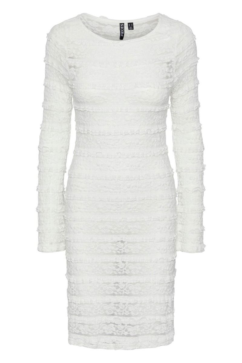Pieces - Kjole - PC Josefine LS Dress - Bright White