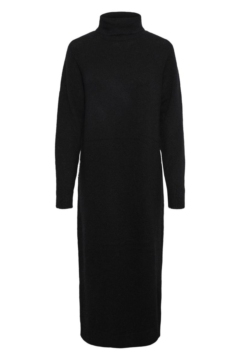 Pieces - Kjole - PC Juliana LS Rollneck Knit Dress - Black
