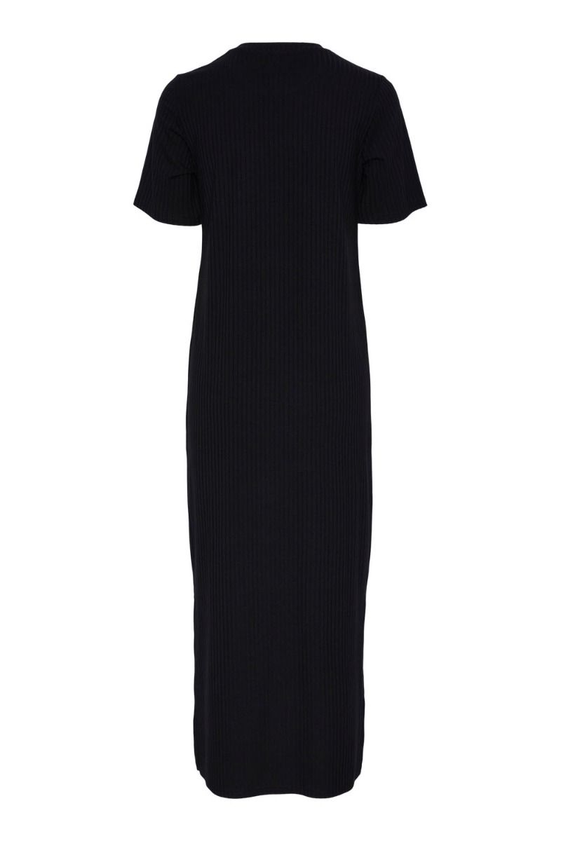 Pieces - Kjole - Pc Kylie Ss O-Neck Ankle Dress Noos Bc - Black