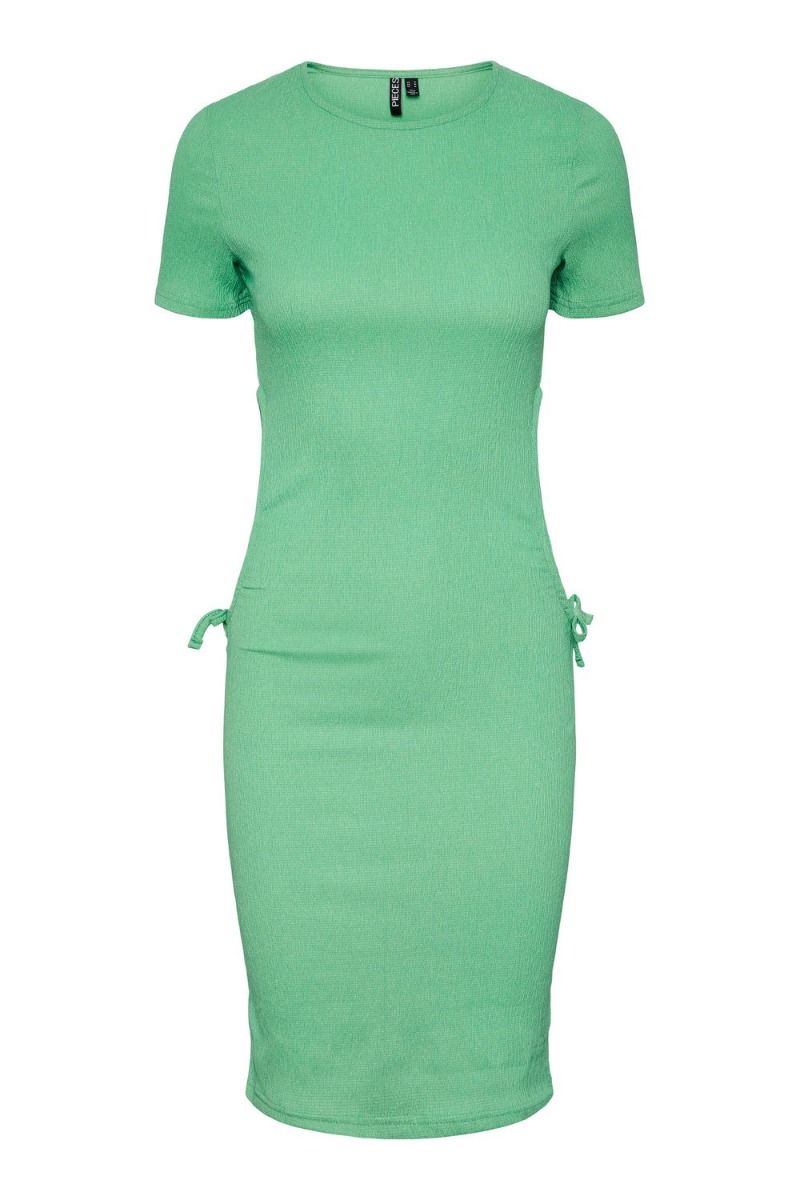 Pieces - Kjole - PC Luna SS Ruching Mini Dress - Irish Green