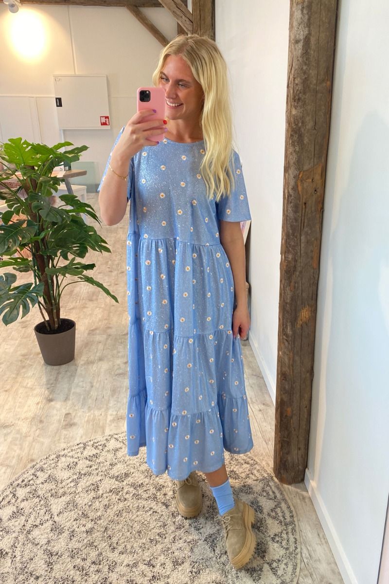 Pieces - Kjole - Mary SS Dress - Blue Fog