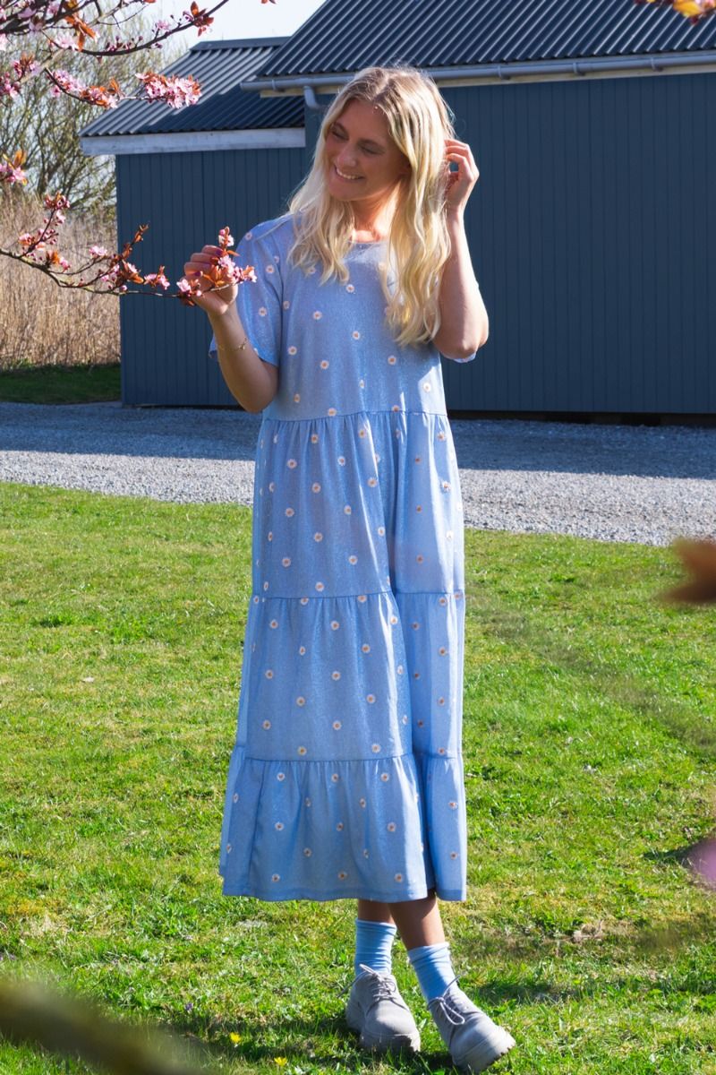 Pieces - Kjole - Mary SS Dress - Blue Fog