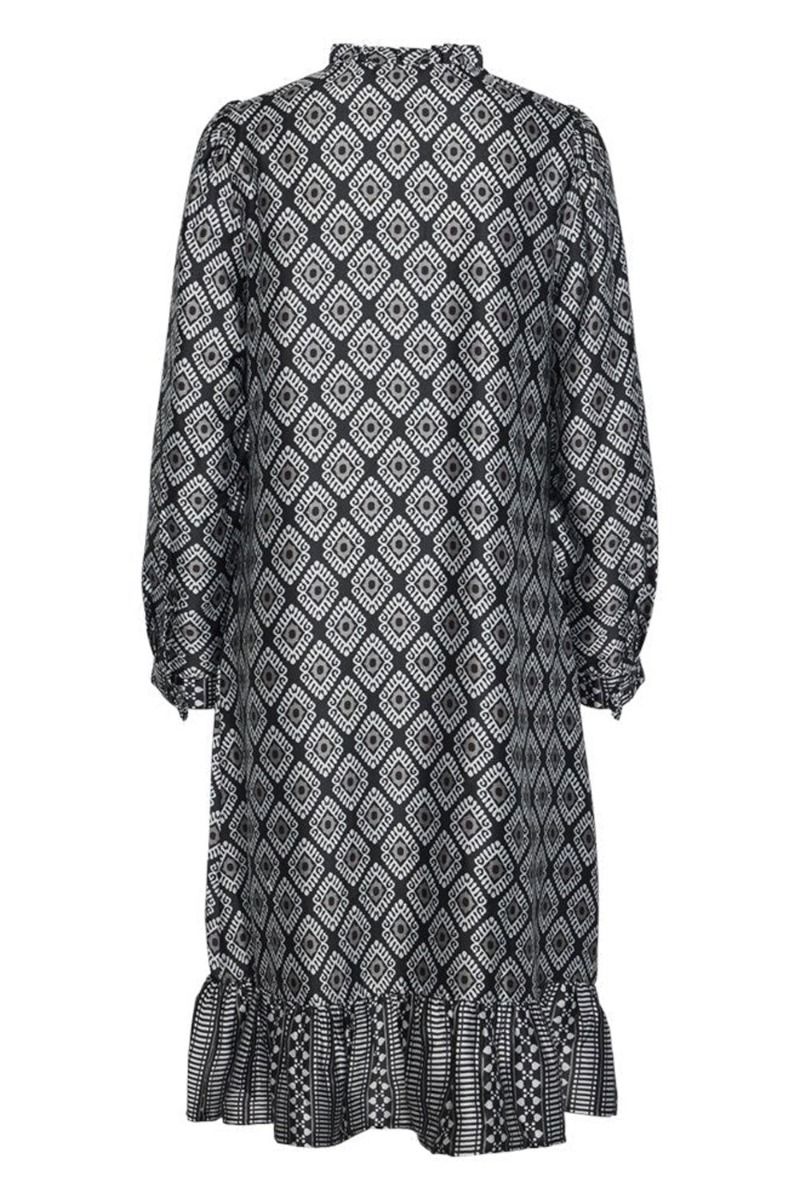 Pieces - Kjole - PC Melah LS Frill Dress - Black