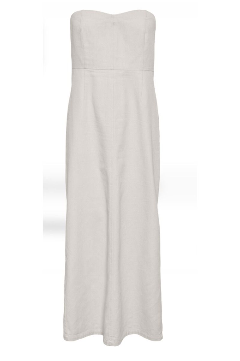 Pieces - Kjole - PC Mille Ankle Bandeau Dress - White Asparagus