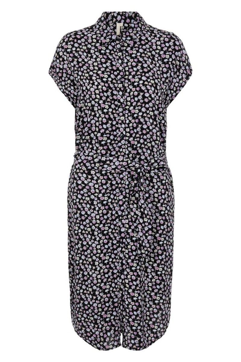 Pieces - Kjole - PC Nya SS Shirt Dress - Black/SFL