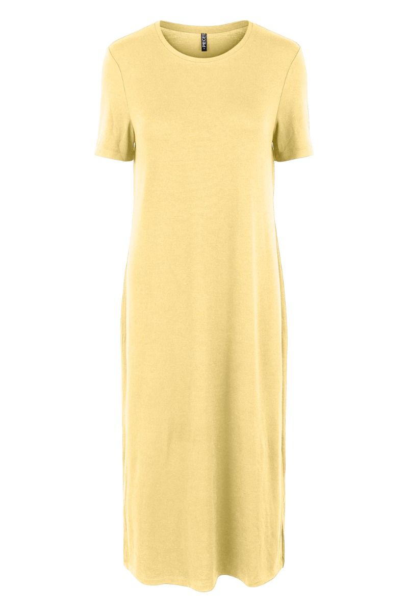 Pieces - Kjole - PC Onika SS Midi  Dress - Pale Banana