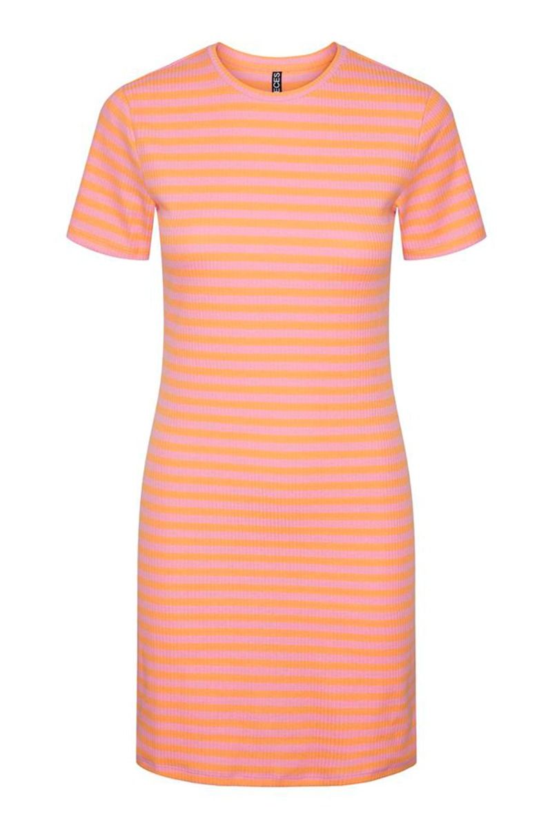 Pieces - Kjole - PC Ruka SS Dress - Begonia Pink