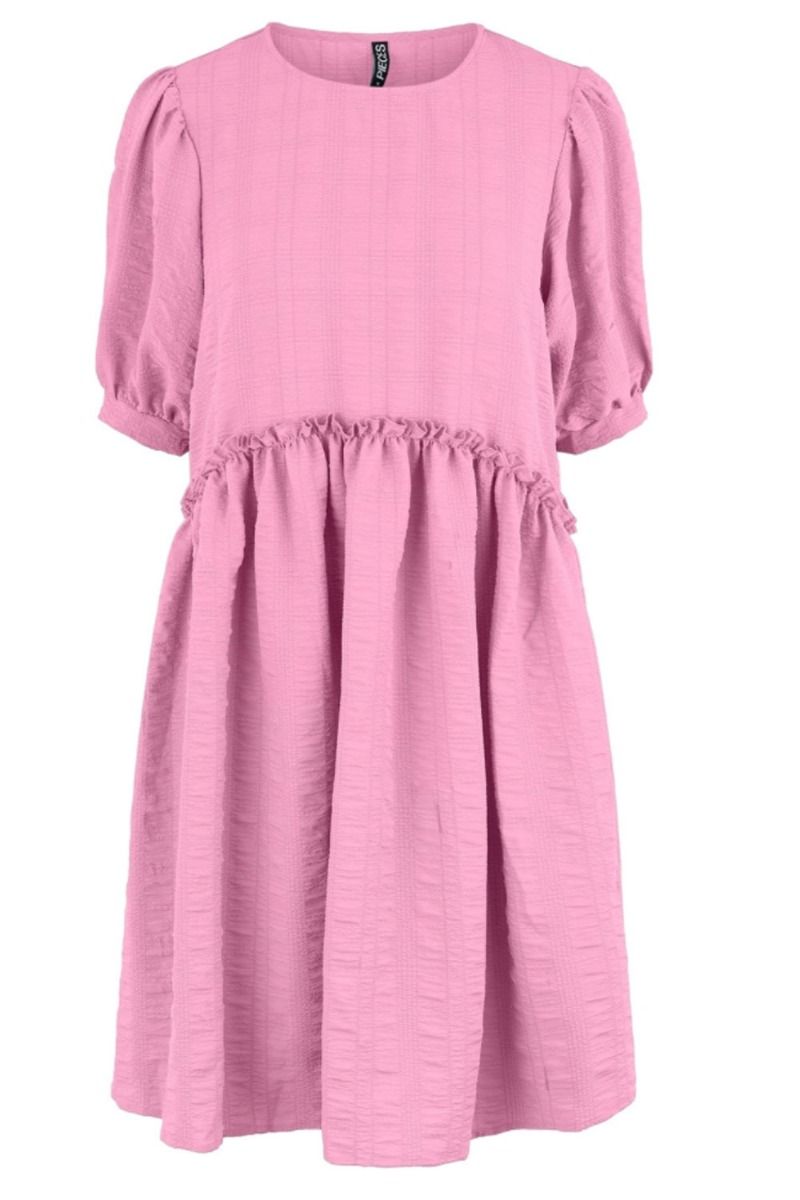 Pieces - Kjole - PC Vudmilla SS O-neck Dress - Prism Pink