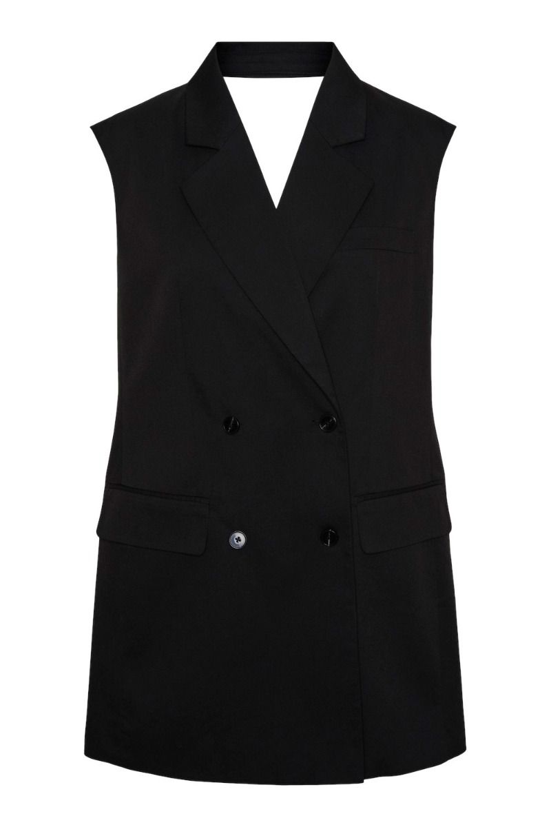 Pieces - Kjole - Pc Bow Sl Tailored Short Dress D2D Jit - Black