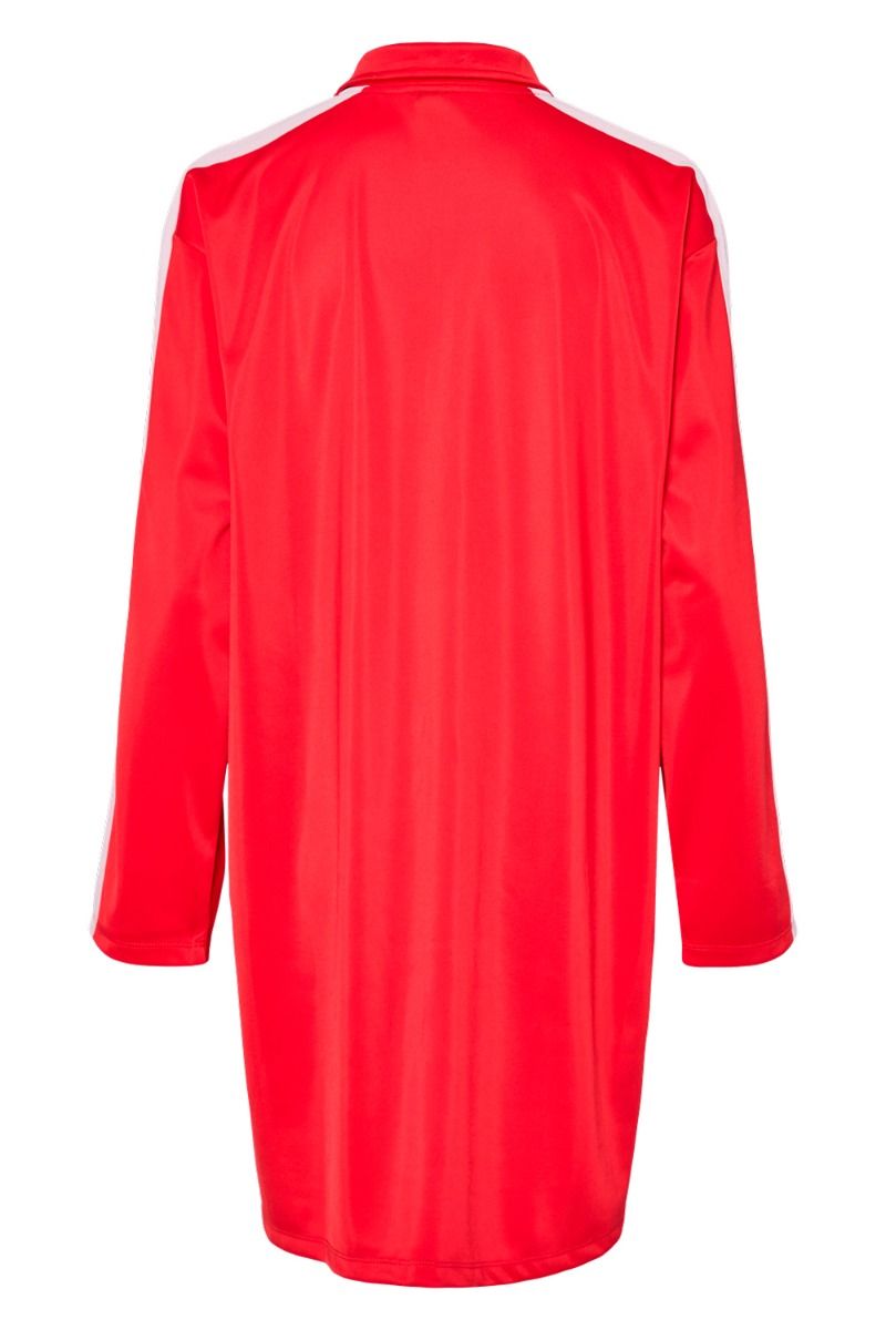 Pieces - Kjole - PC Grace Ls Short Dress AU24 - High Risk Red (Levering slut august)