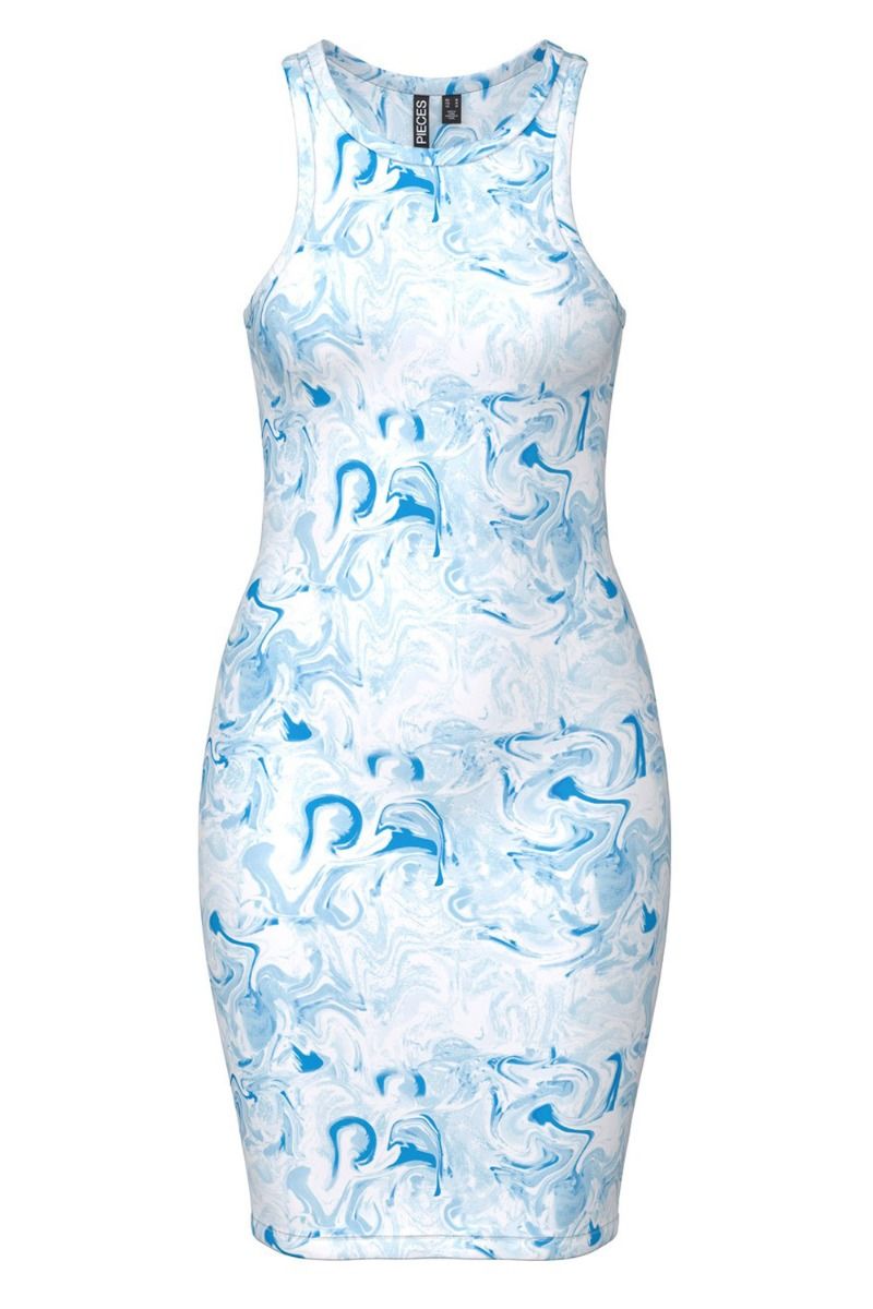 Pieces - Kjole - PC Serafi SL Dress - Granada Sky/Tie Dye 