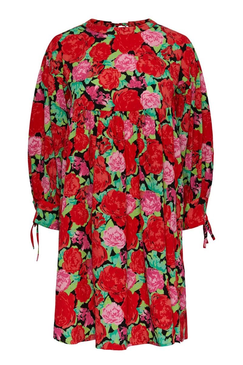 Pieces - Kjole - Sille Dress - Black Roses - Ditte Estrup