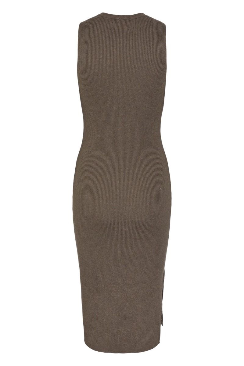 Pieces - Kjole - PC Sue SL O-Neck Knit Dress - Morel