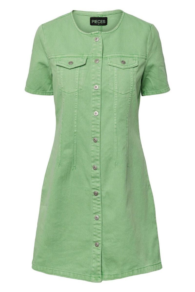 Pieces - Kjole - PC Tara SS Dress - Absinthe Green