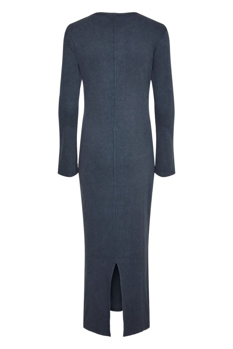 Pieces - Kjole - PC Vanessa LS Maxi Dress - Dark Grey