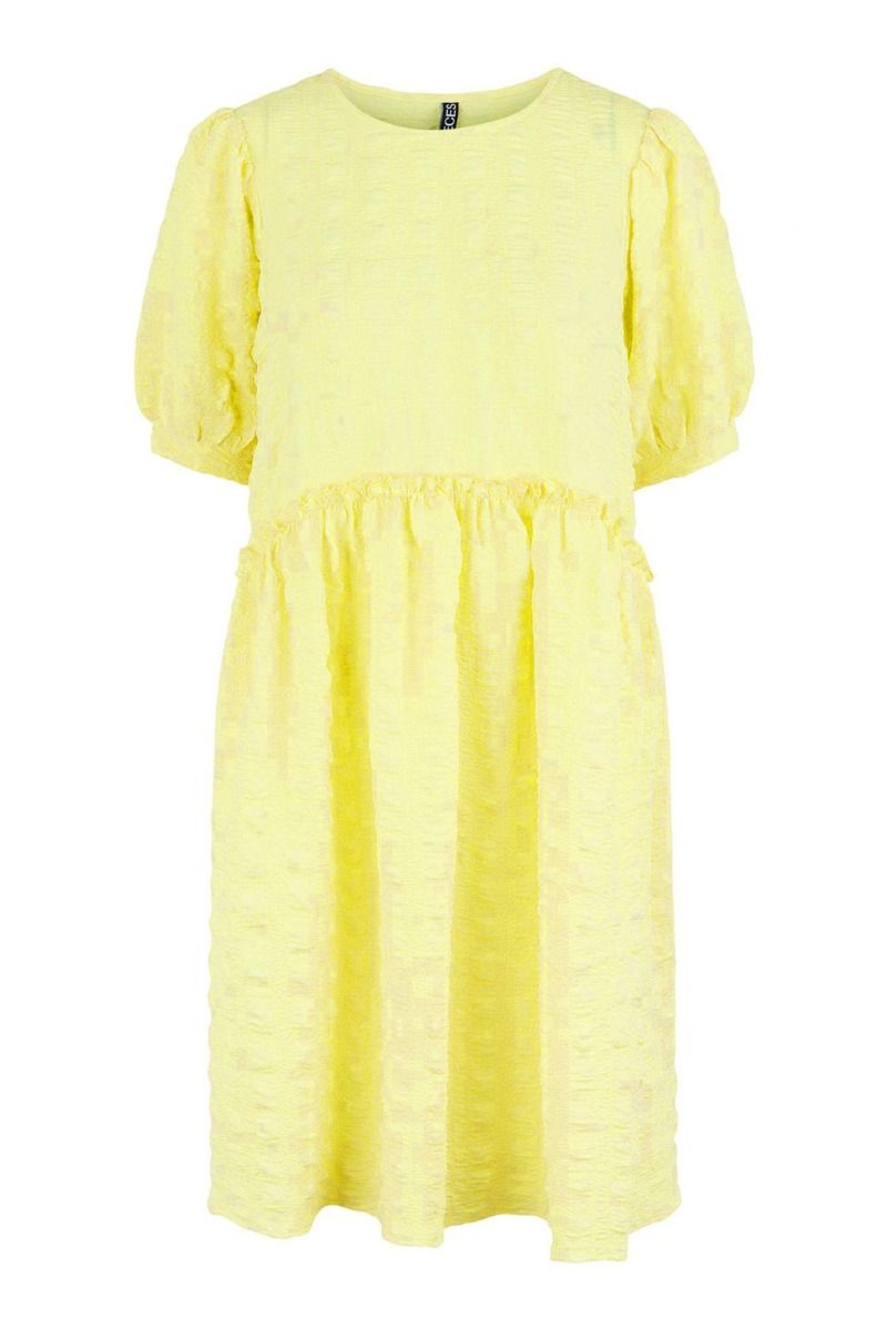 Pieces - Kjole - Vudmilla SS O-neck Dress - Yellow Pear
