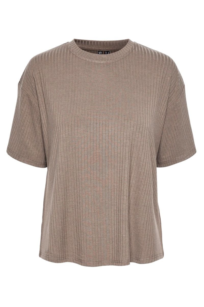 Pieces - T-shirt - PC Kylie Ss Oversized Tee - Silver Mink