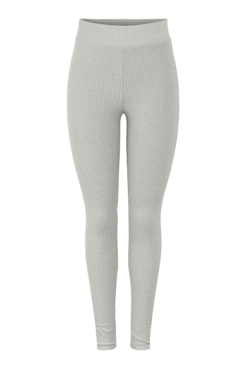 Pieces - Leggings - PC Ribbi HW Leggings - Light Grey Melange