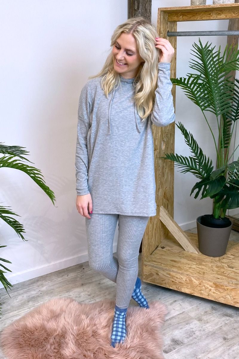 Pieces - Leggings - PC Ribbi HW Leggings - Light Grey Melange