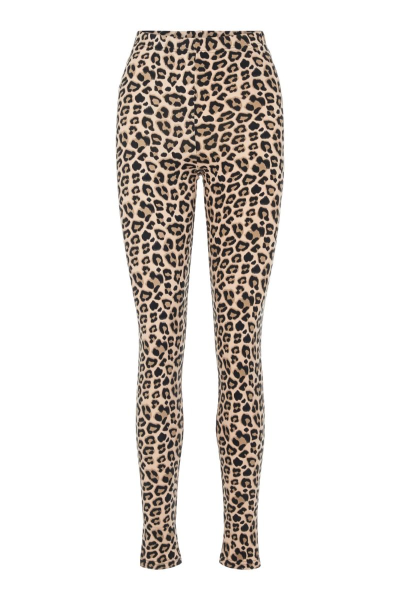 Pieces - Leggings - PC Sunday HW Leggings - Black/Leo