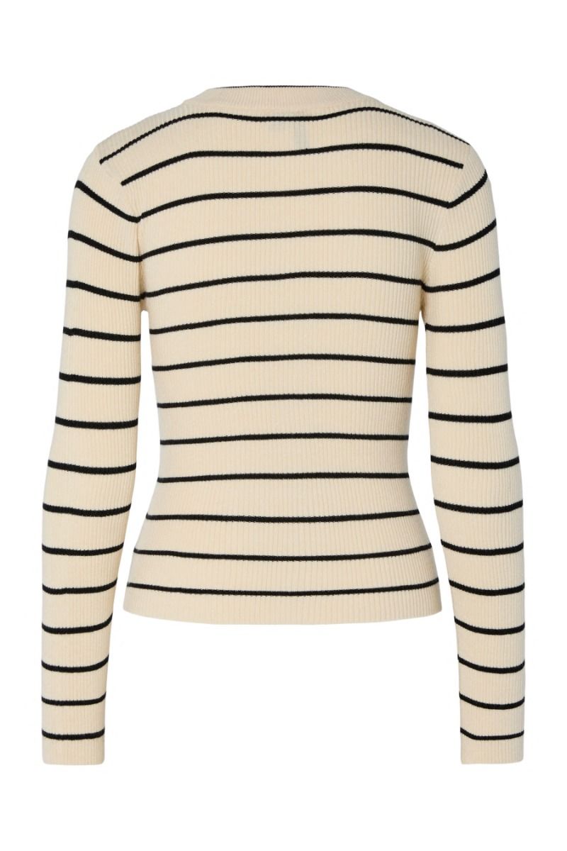 Pieces - Bluse - Mira New LS O-Neck Knit - Birch