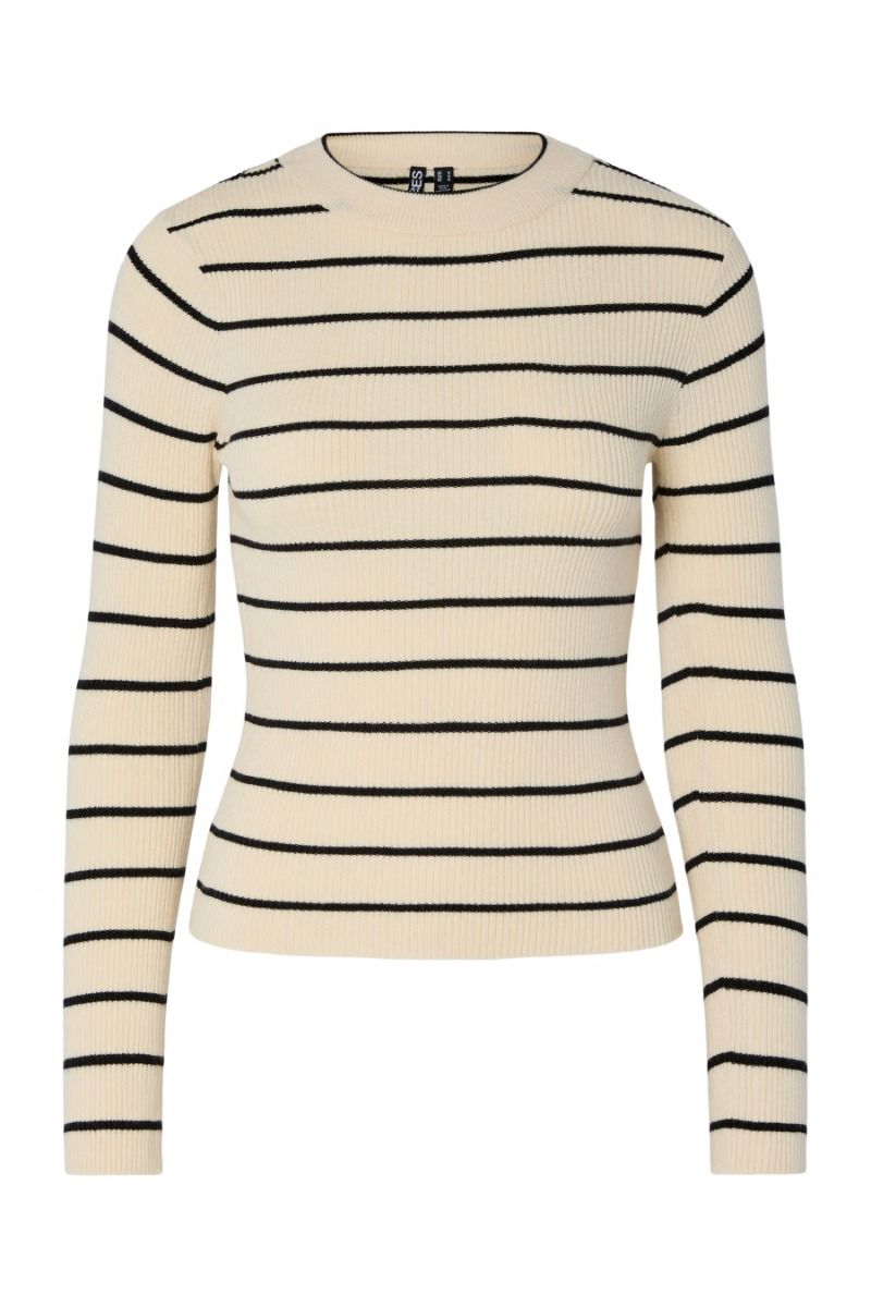 Pieces - Bluse - Mira New LS O-Neck Knit - Birch