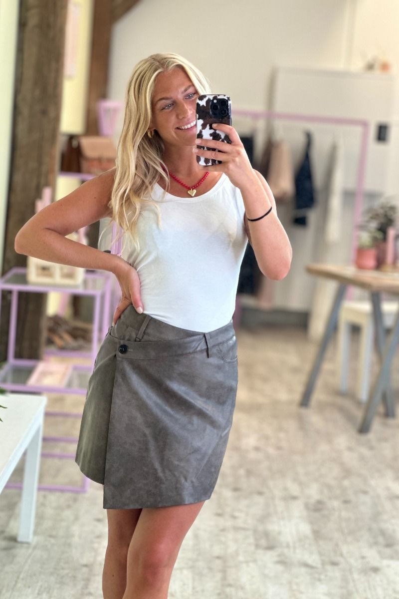 Pieces - Nederdel - Pcsadie Mw Short Skirt - Chicory Coffee