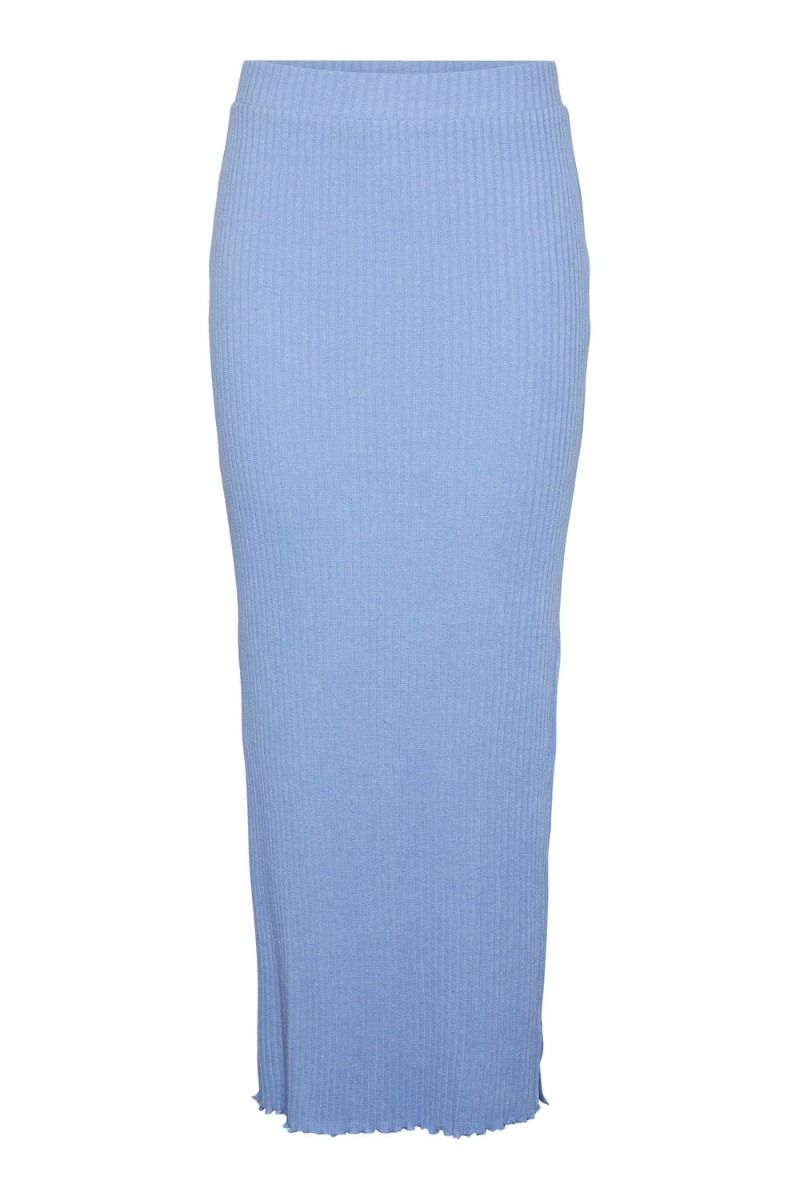 Pieces - Nederdel - PC Alicia Hw Ankle Slit Skirt - Hydrangea