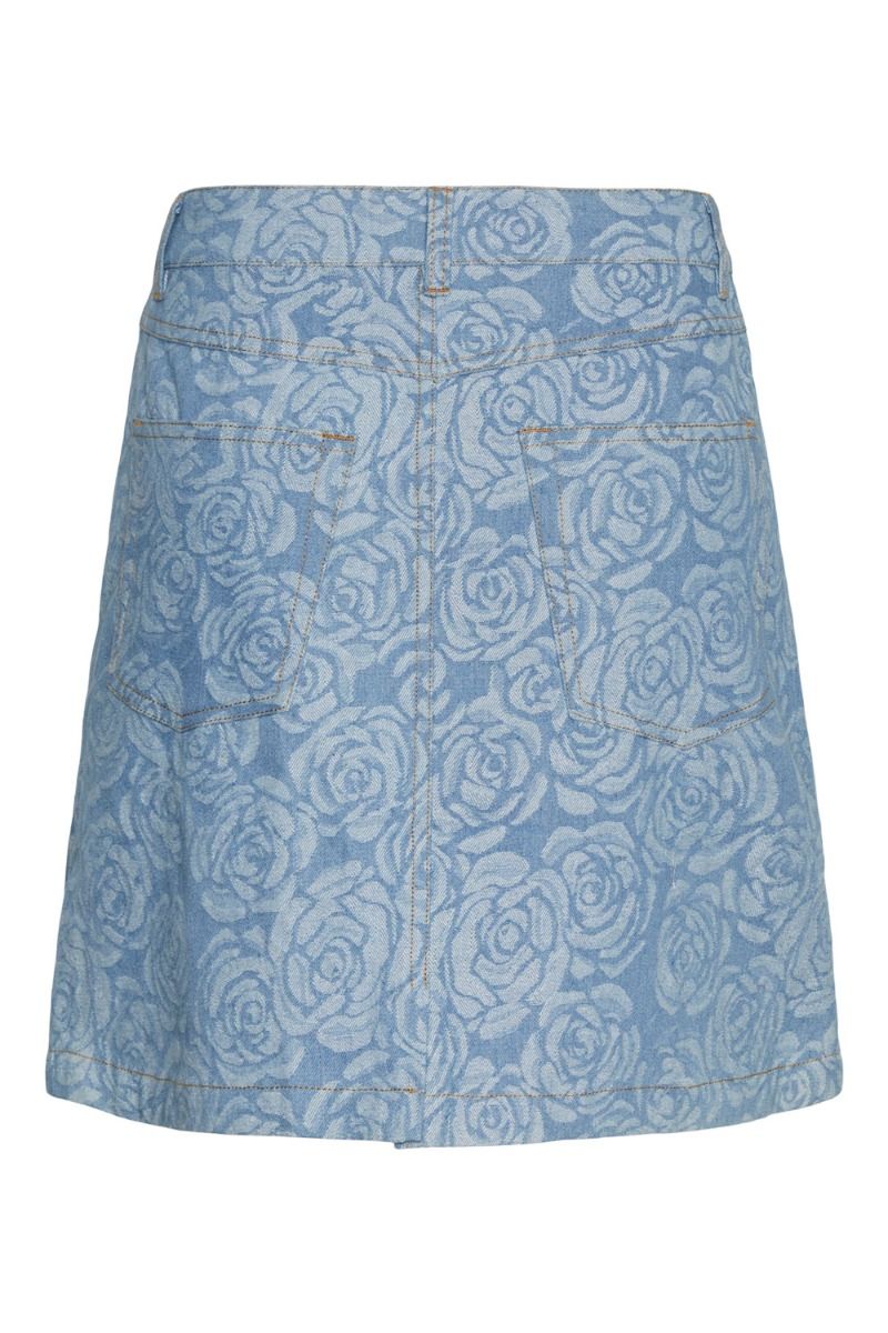 Pieces - Nederdel - PC Kalyn Hw Denim Skirt - Light Blue Denim