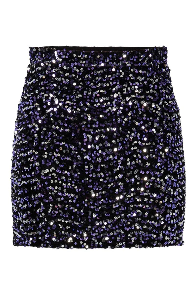 Pieces - Nederdel - PC Kam Hw New Short Skirt - Black/Purple Silver