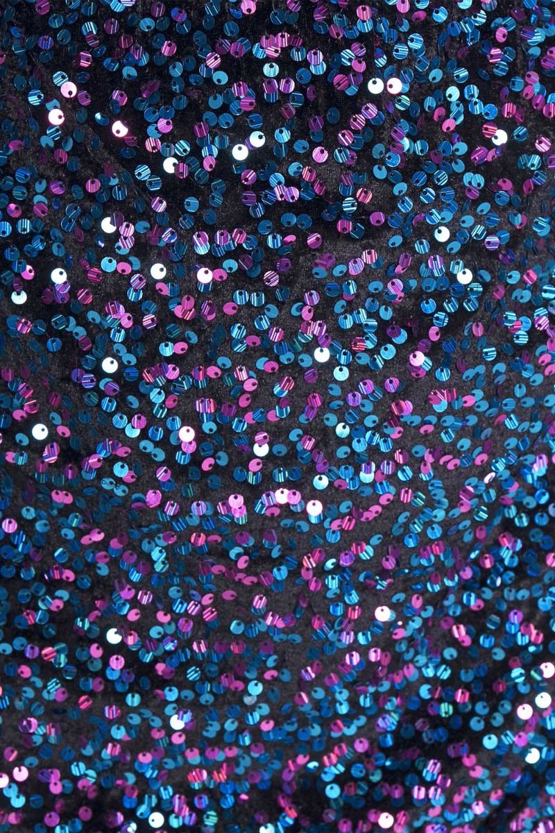 Pieces - Nederdel - PC Kam HW Short Skirt - Black Multi Sequins