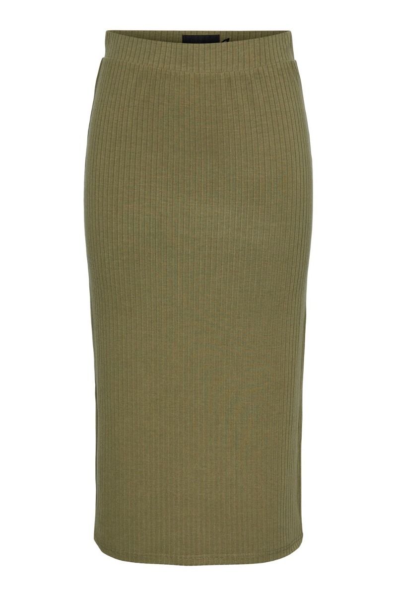 Pieces - Nederdel - PC Kylie MW Midi Skirt - Deep Lichen Green