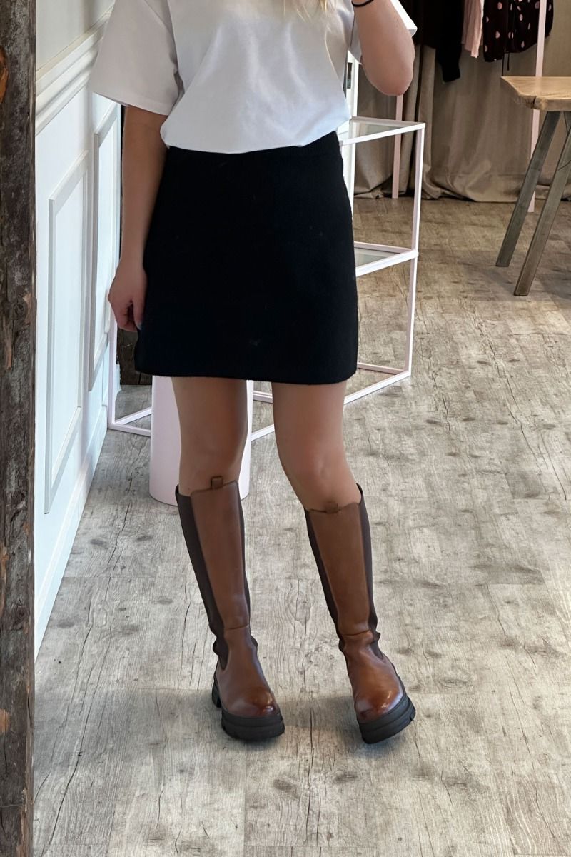 Pieces - Nederdel - Malou HW Knit Skirt - Black