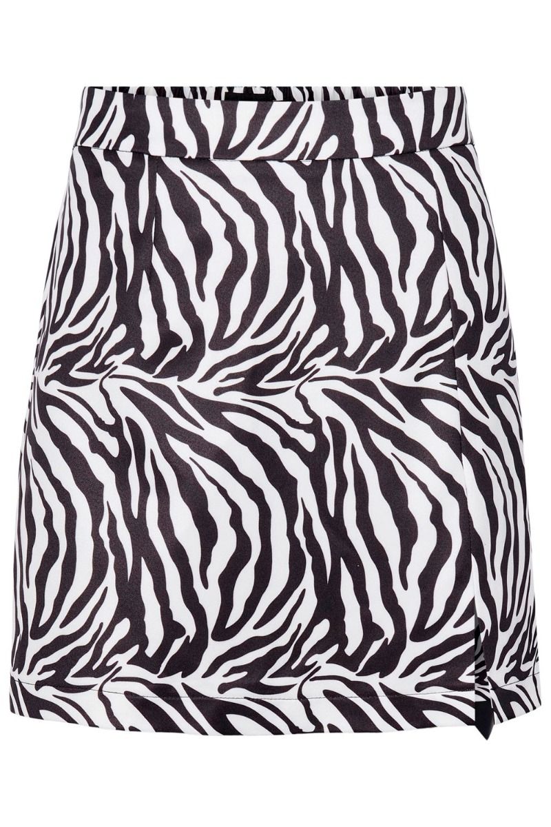 Pieces - Nederdel - PC Size Zebra HW Slit Skirt - Bright White Black Zebra