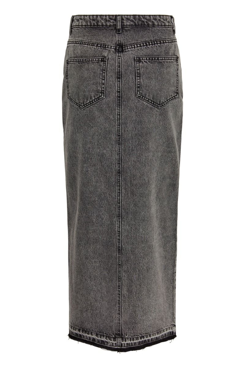 Pieces - Nederdel - PC Nora Hw Ankle Skirt - Grey Denim 