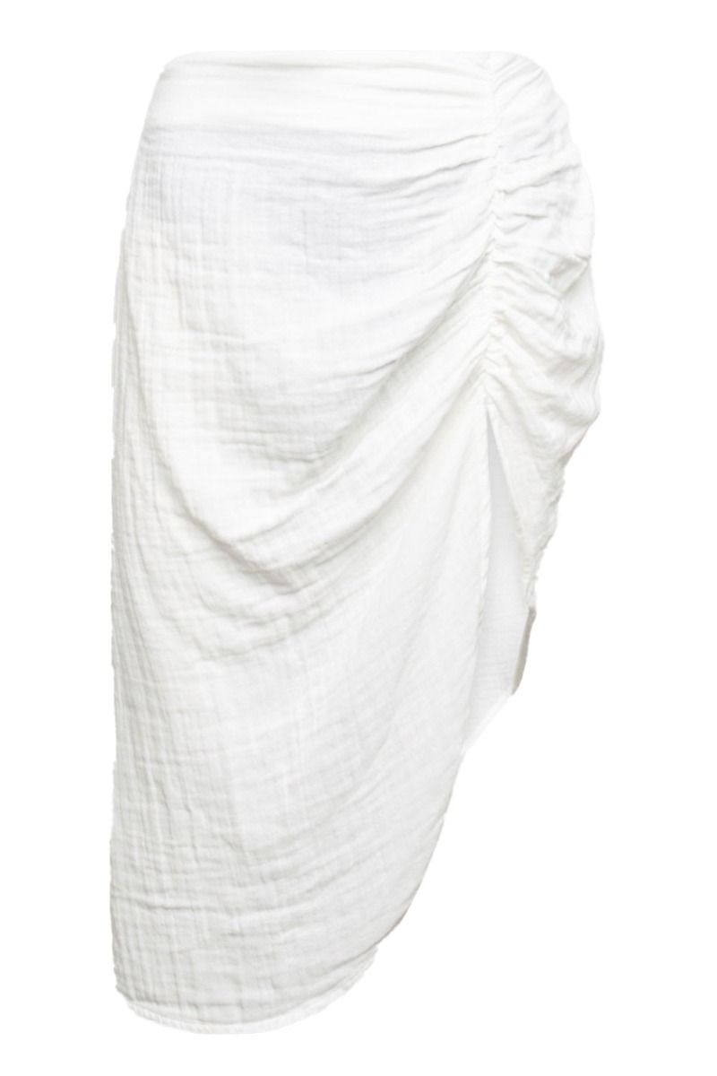 Pieces - Nederdel - PC Stina HW High Slit Skirt - Cloud Dancer