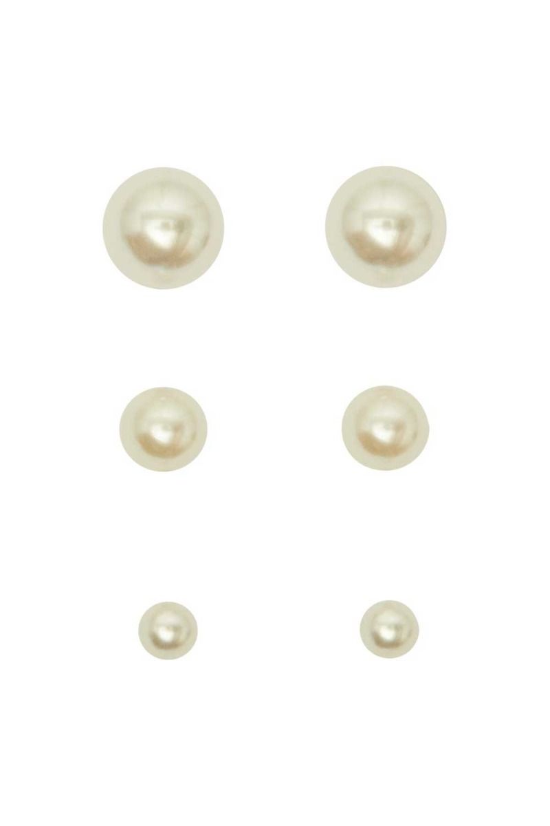 Pieces - Øreringe - PC Sascha 3-Pack Earrings - Cloud Dancer