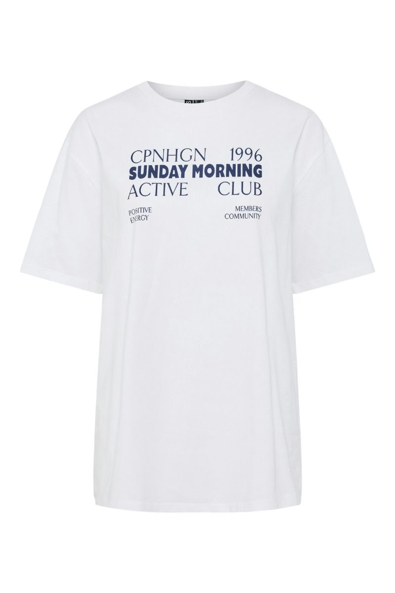 Pieces - T-shirt - Pcpaloma Ss Printed T-Shirt - Bright White/Active club
