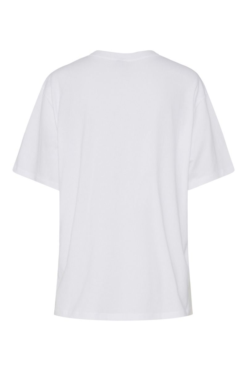 Pieces - T-shirt - Pc Paloma Ss Printed T-Shirt Bc - Bright White/Coffee