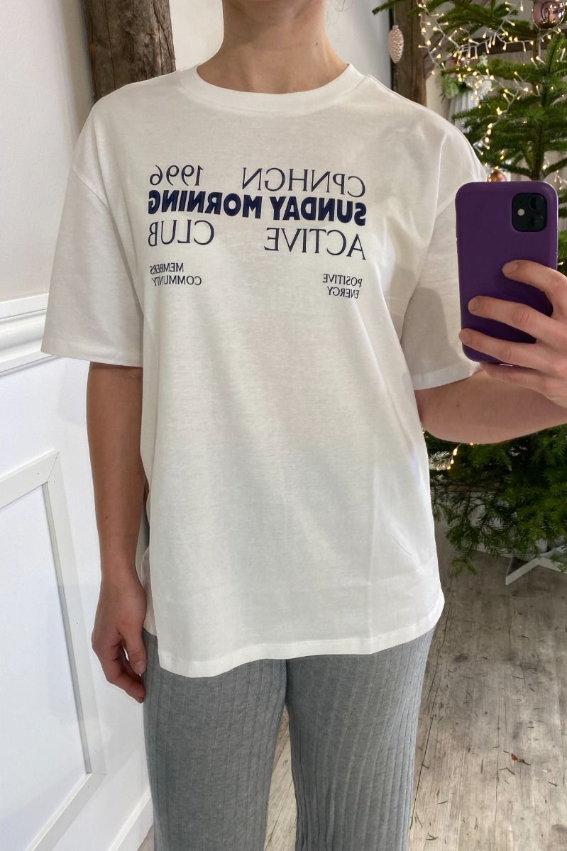 Pieces - T-shirt - Pcpaloma Ss Printed T-Shirt - Bright White/Active club