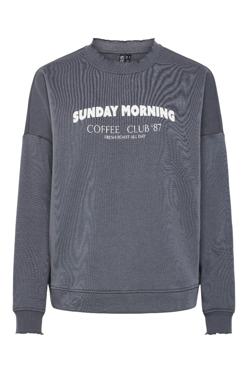 Pieces - Sweat - Pc Papaya Ls Printed Sweat - Ombre Blue